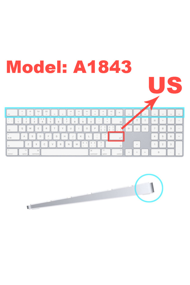 غطاء لوحة مفاتيح الولايات المتحدة A1843 لجهاز iMac A1314 A1644 A1843 A1243 Bluetooth Magic Numeric Silicone E