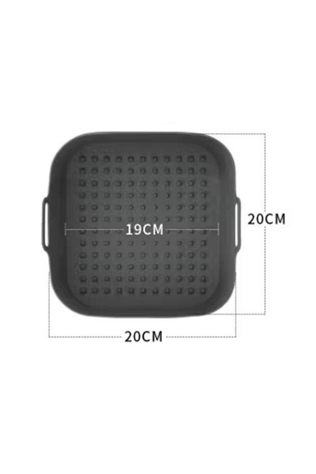 Dark Grey Air Fryer Silicone Pot Thick Reusable Silicone Square Air Fryer Liners Replacement of Parc