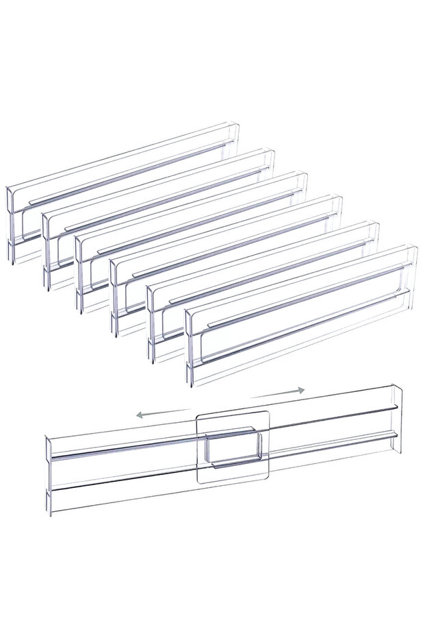 6 Pieces 4Pcs Transparent Drawer Dividers Adjustable Expandable Drawer Dividers for Clothes Utensils