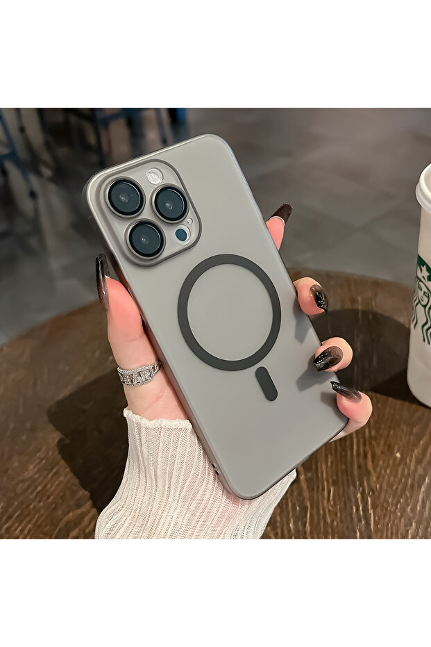 جراب كمبيوتر شخصي لهاتف iPhone 15 Pro رمادي غير لامع شفاف فائق النحافة لهاتف iPhone 11 12 13 1