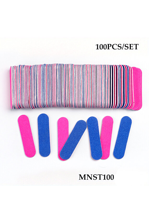 858 100pcs Double Side Nail Files Mini Wood Sanding Buffer Block Set For Gel Polish Manicure Pedicur