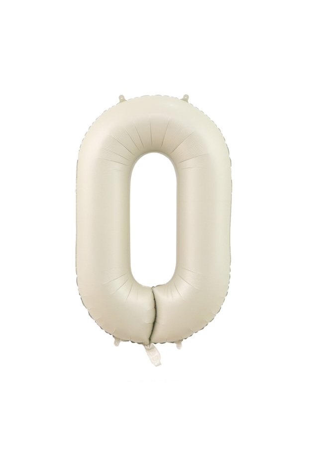 NUMBER 40inch 40 beige 0 40 Inch Beige Cream Caramel Chocolate Color Retro Number Balloon 123456789