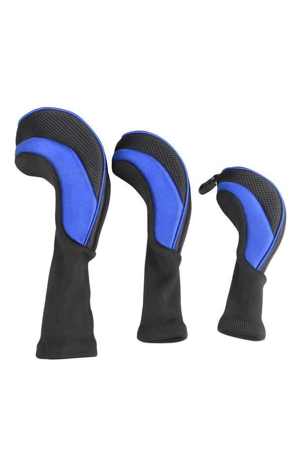 Blue 3Pcs/Set of Long-necked Golf Club Head Covers Numbered Wooden Club Head Covers Durable Golf Clu