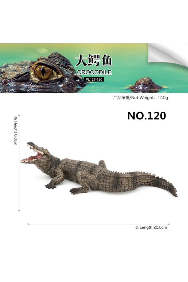NO.120 White/Brown/Green Realistic Crocodile Action Figures Solid Simulation Animals Model Decoratio