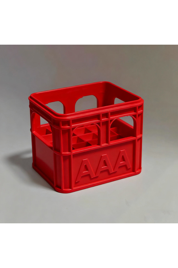 Red AAA(12squares) 3D Printed Beer Crate Style Stackable Battery Storage Box, AA and AAA Sizes, 1865