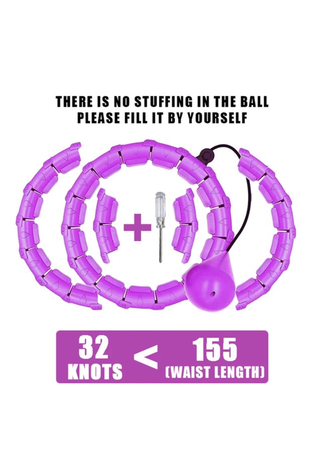 32-Purple Weighted Exercise Hoop for Adults Weight Loss Knots Infinity Fitness Hoop With Extra Links