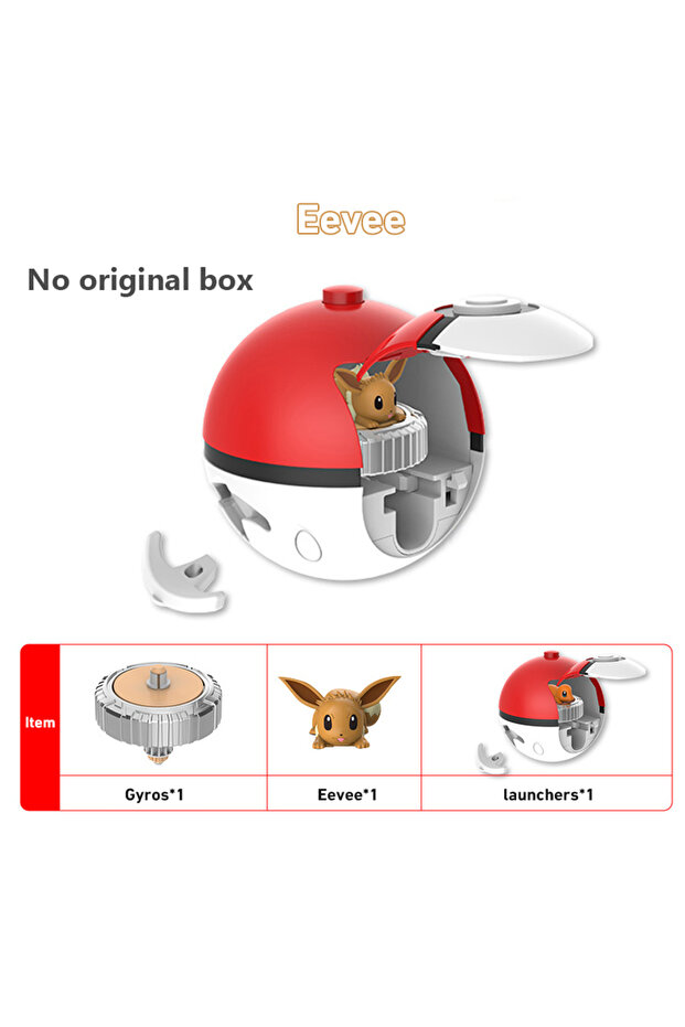 5 Pokemon Figures Beyblade Top Gyroscope Toys Pikachu Charmander Squirtle Mewtwo Eevee PVC Models Po