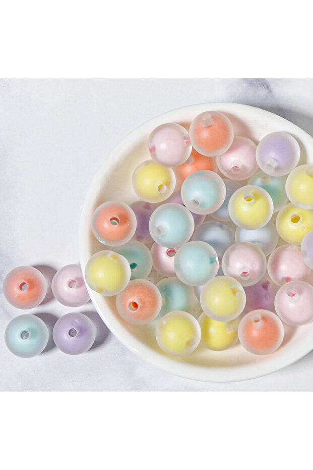 Beads100pcs M 100pcs Sunflower Acrylic Beads Matte Transparent Mixed Color Spacer Loose Beads Handma