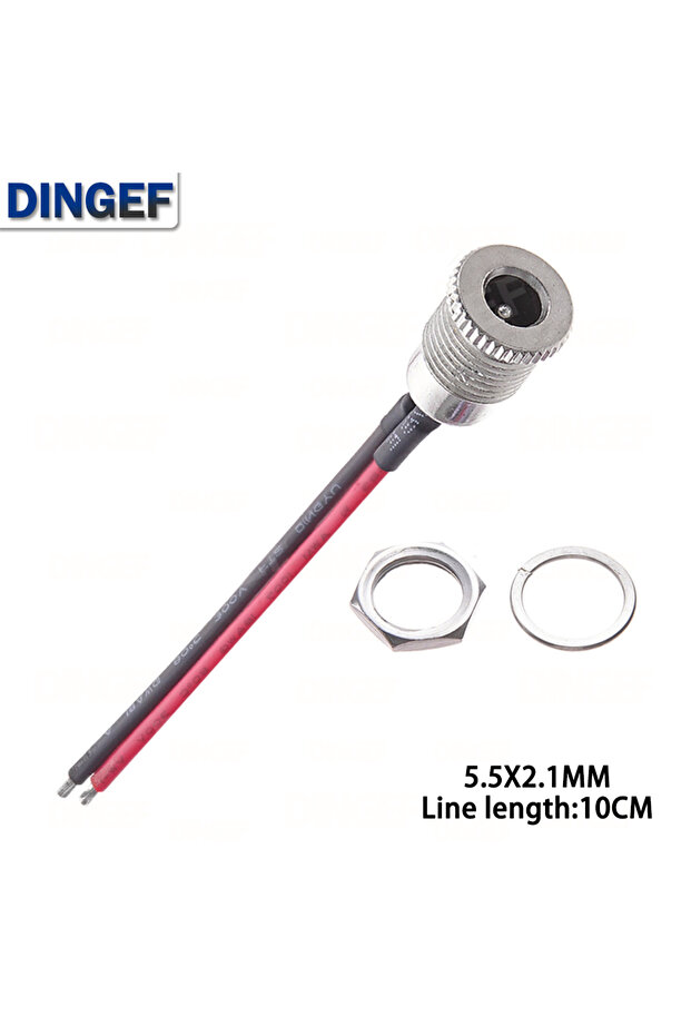 مقبس طاقة DC أنثى 10 سم 5.5×2.1 ملم، قطعة واحدة، طراز DC099، موصل أنثى ملولب 5.5*2.1 5.5*2.5، محول طاقة