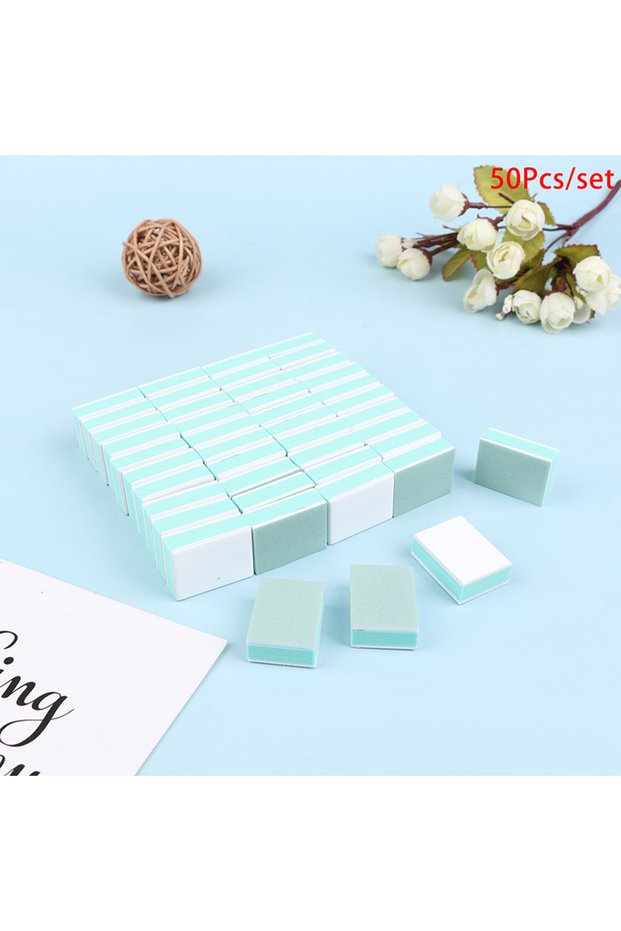 50Pcs Mini Nail Buffer Block 600/4000 Grit Art Sanding Polish Uv Gel Shining Files DIY With Opp Sets