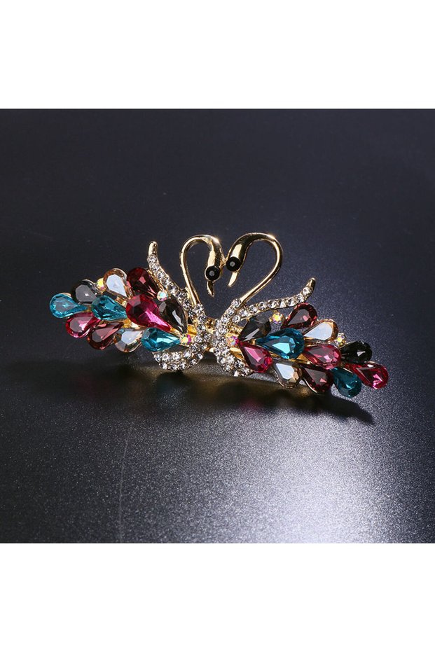 Multicolored Sparkly Diamond Swan Barrettes Stylish Barrette Hair Clip Hair Clip Hair Clip Pony Tai