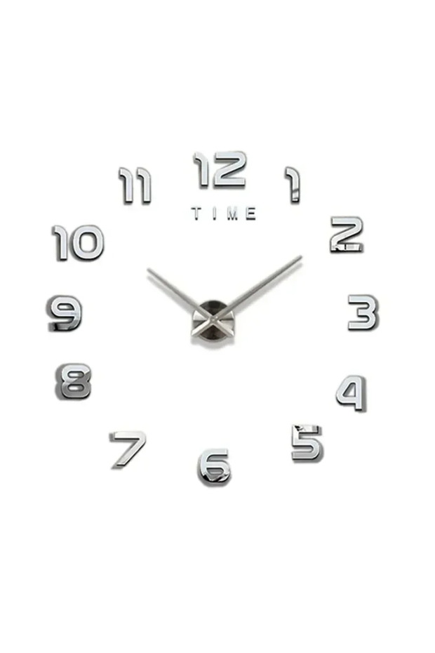 Sliver Digital Clock Wall Stickers Needle Decoration Glowing Clocks DIY Bedroom Living Home Quartz C