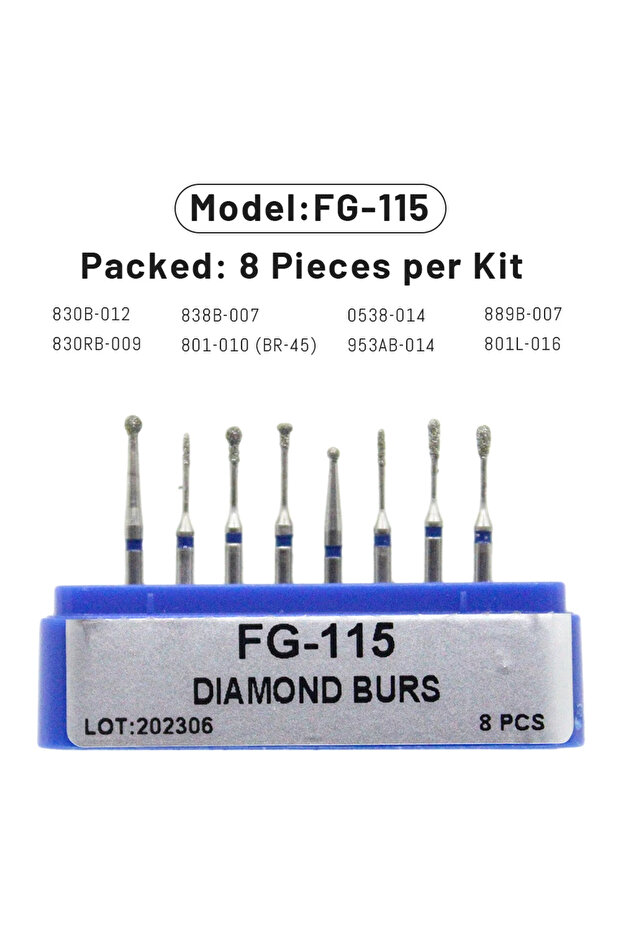FG-115 AG 1 Box Dental Diamond Burs Drill for High Speed Handpiece Dentist Burs FG Series Dia.1.6mm