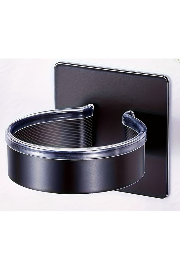 black Punch-free Hairdryer Storage Rack Wall Mounted Hair Dryer Holder Stand Shelf for Home Bathroom