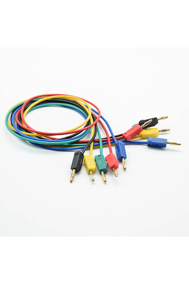 2pcs red 2Pcs 2mm Test Wire Line 50cm Banana Plug Connector Gold-plated Pure Copper Solder Tail Fo