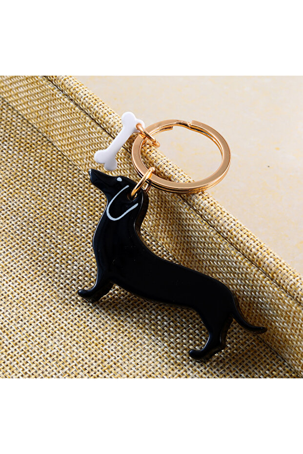 F248 1PC Personalized Black Dog Keychain