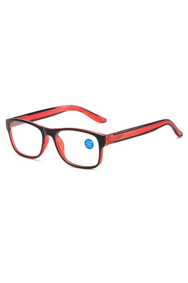 +200 Red Anti Blue Light Reading Glasses Fashion Women Men Clear Sqaure Computer Presbyopic Eyeglass