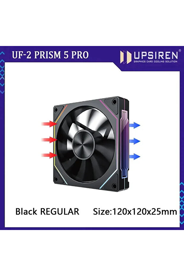 A-RGB Other BK REGULAR 1PCS UPSIREN UF-2 PRISM 5 PRO 12CM ARGB Large Air Volume Computer Chassis Fan