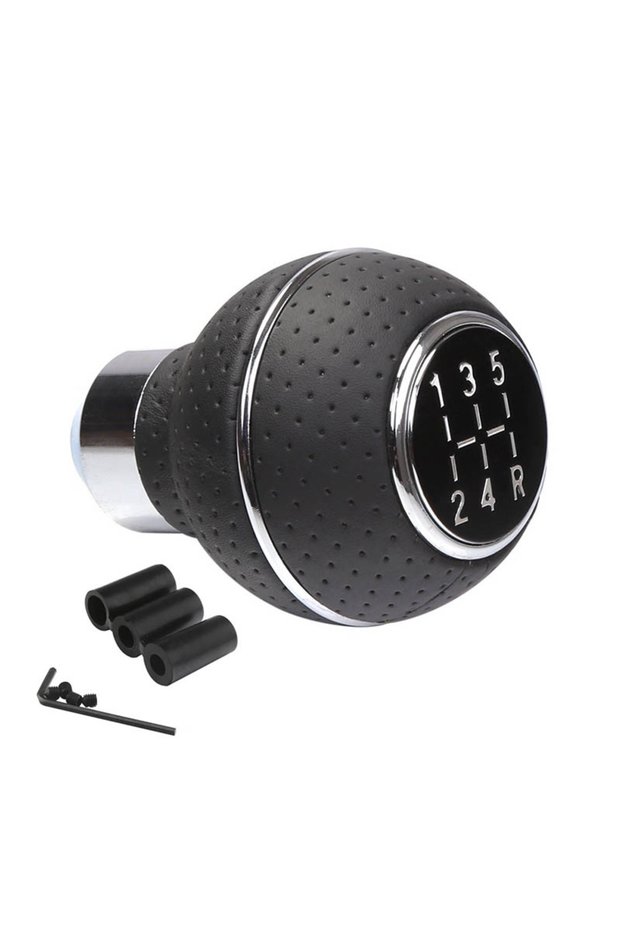 5 speed silver ring 5 Speed Universal Car Gear Shift Knob For Manual Transmission Leather and Alumin