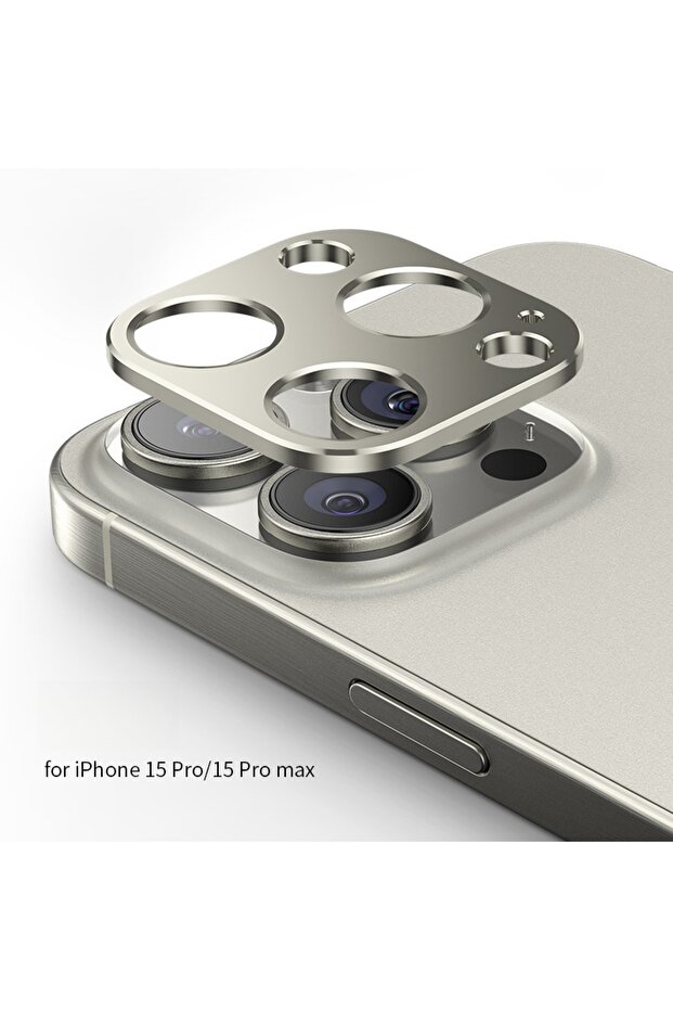 15ProMax-Titanium 1pcs Metal Rear Camera Lens Protector for iPhone 15 Pro Max 15Plus 15Pro Aluminum