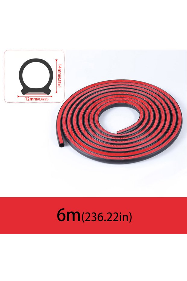 Big 6m Car Door Seal Strip 1/3/6m Auto Sealant D Type Insulation Anti-Dust Soundproofing Car Wind..