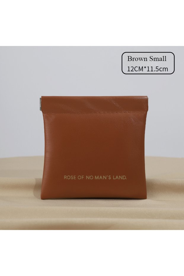 Brown Small 2026 Closed Bullet Bag Mini PU Earphone Storage Bag Candy Colored Coin Bag Zero Wallet L