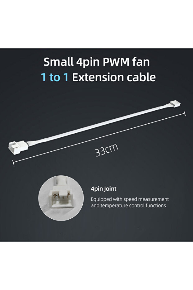 1 to 1 TEUCER 4-Pin Splitter Cable 4 Pin 1 to 3 Way PWM Fan Splitter Cable Sleeve Extension Braided