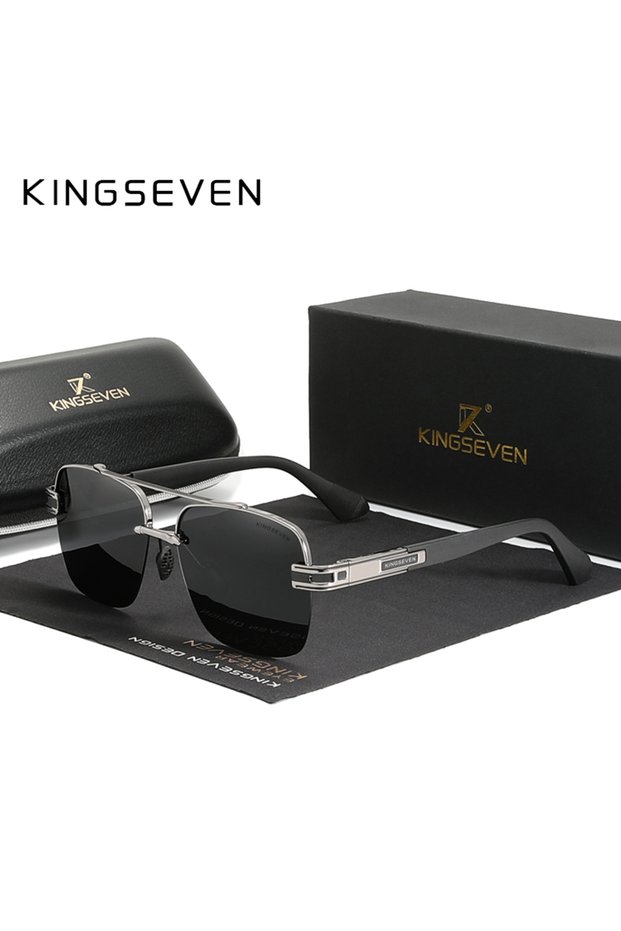 Gun Gray KINGSEVEN New Design Sunglasses For Men Polarized Gradient Women Sun Glasses Semi-Rimless S