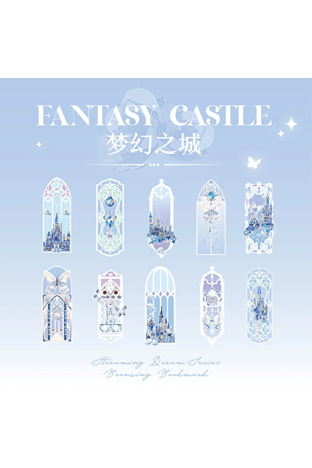 A 10Pcs Fluorescent Dream Series Bookmark Pvc Reading Book Mark Kawaii Book Page Marker Message Car.