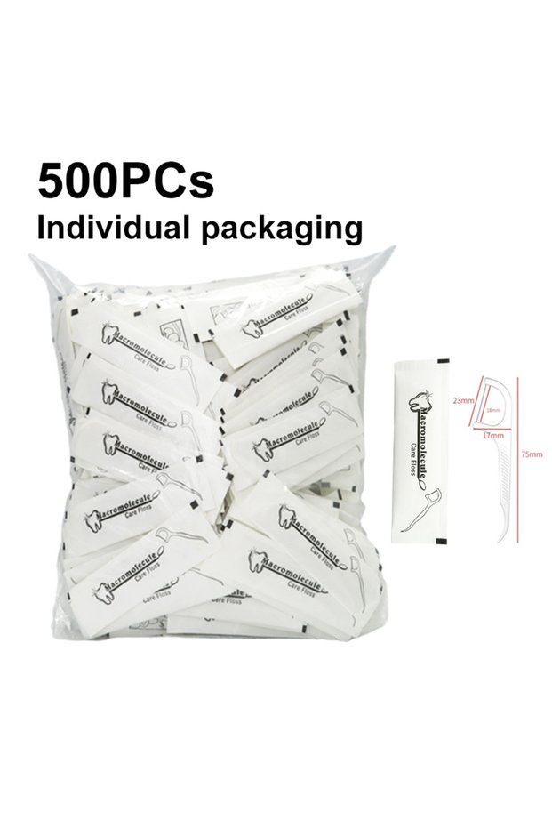 500PCs Disposable Dental Floss Eco Friendly Dental Floss Toothpick Individually Packaging Dental Flo