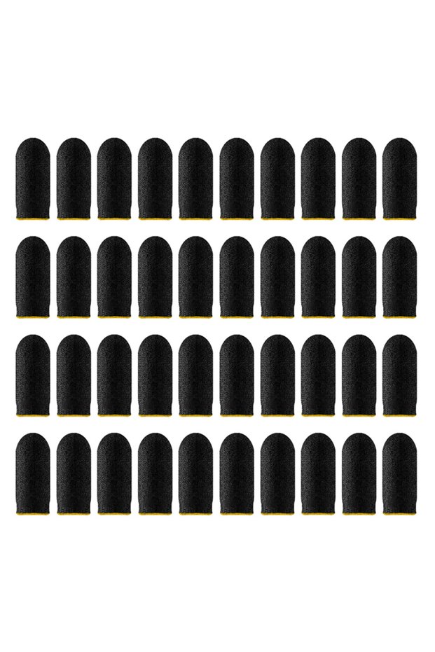 40PCS Yellow 20pcs Game Finger Sleeve Breathable Fingertips For Games Anti-Sweat Touch Screen Finger