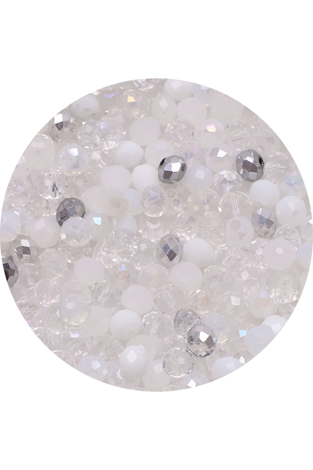 8mm 100pcs WHITE 2/3/4/6/8mm AB Faceted Glass Rondelle Loose Spacer Round Beads for DIY Making Cryst
