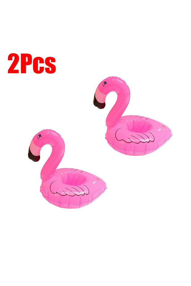 2Pcs Pink 1-5Pcs Floating Cup Inflatable Flamingo Drinks Cup Holder Pool Float Bar Coasters Floatati