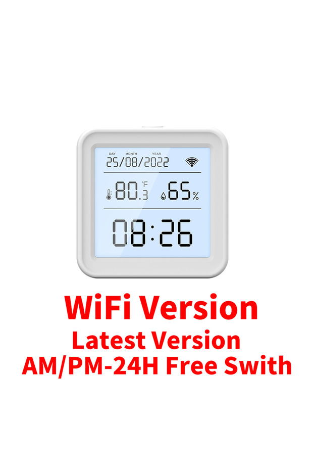 Latest Version Tuya New WiFi Temperature Humidity Sensor Smart Life Backlight Hygrometer Thermometer