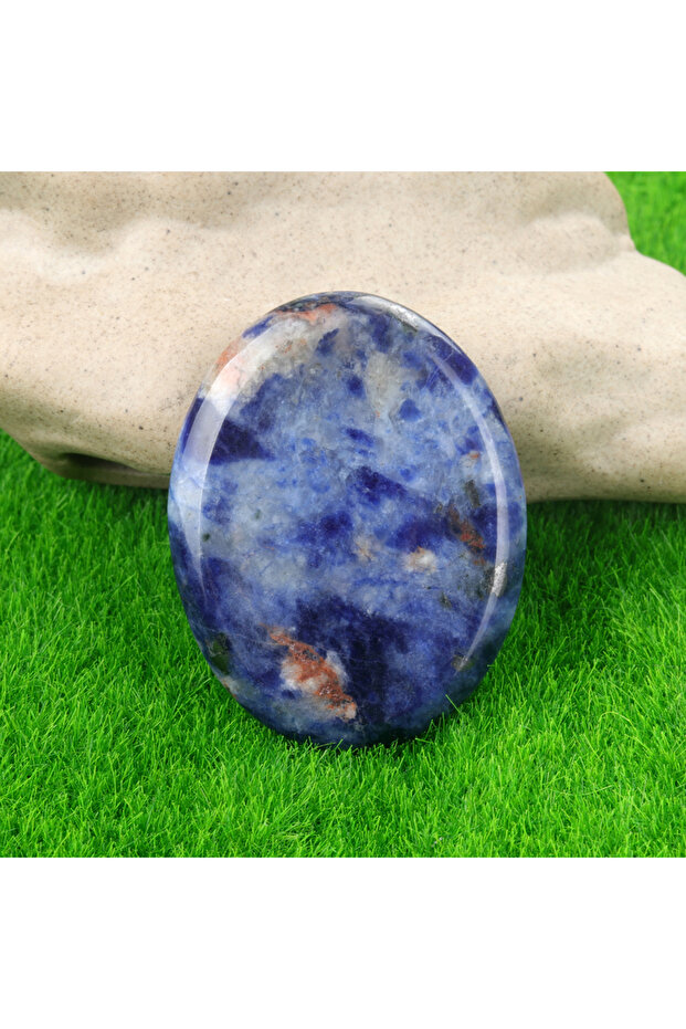 35x45mm Sodalite 35x45mm Natural Crystal Stone Thumb Worry Oval Massage Quartz Healing Chakra Energy