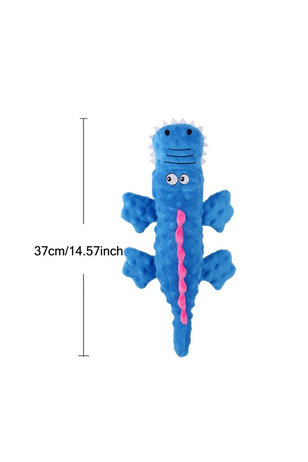 Blue Soft Plush Pet Dog Squeaky Chew Toys Stuffed Crocodile for Small Large Dogs Cat Cute Interactiv