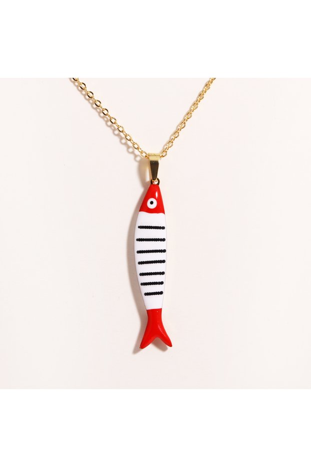 13 Waterproof Cute Colorful Enamel Fish Pendant Necklaces For Women Girls Lovely Stainless Steel Gol