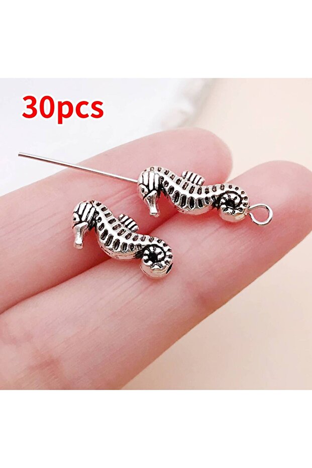 15987-30pcs 30pcs/lot Alloy Ancient Silvery Ocean Series Interval Beads Making DIY Keychain Earrings