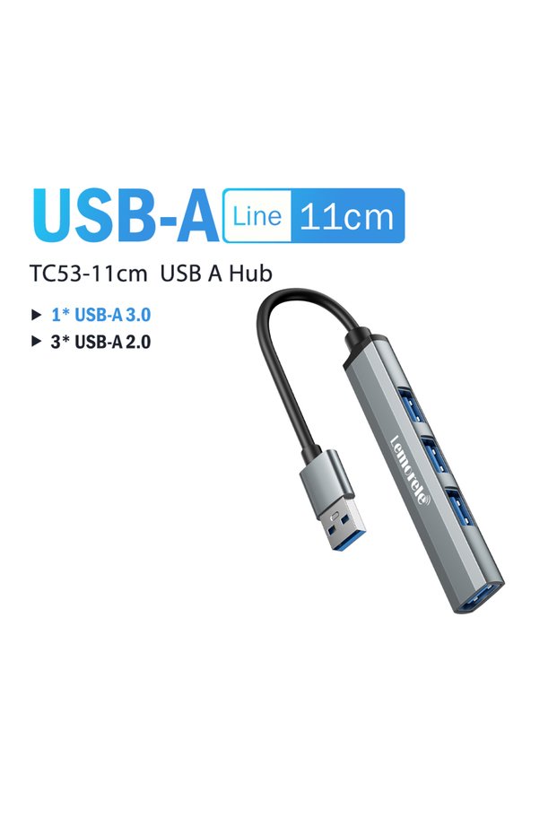 USB-A -11cm Lemorele USB Hub Type C Hub USB3.0 OTG 4 Port USB C/A HUB Multi Splitter Adapter Laptop