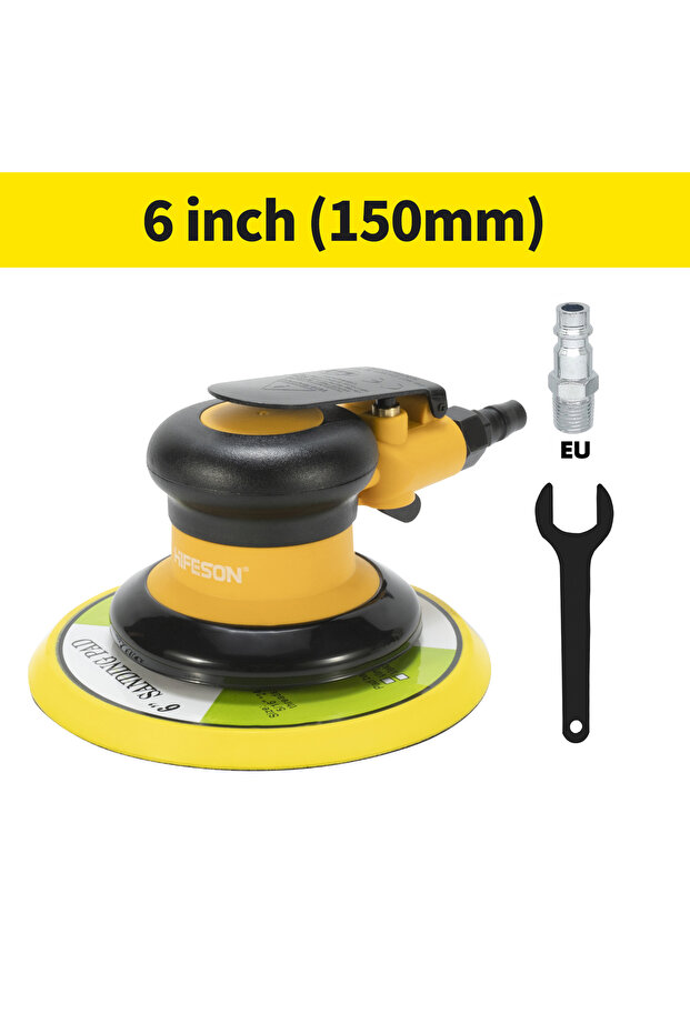 6 inch sander HIFESON Pneumatic Orbital Sander Air Grinder,125mm/150mm Vacuum Eccentric Polishing/Gr