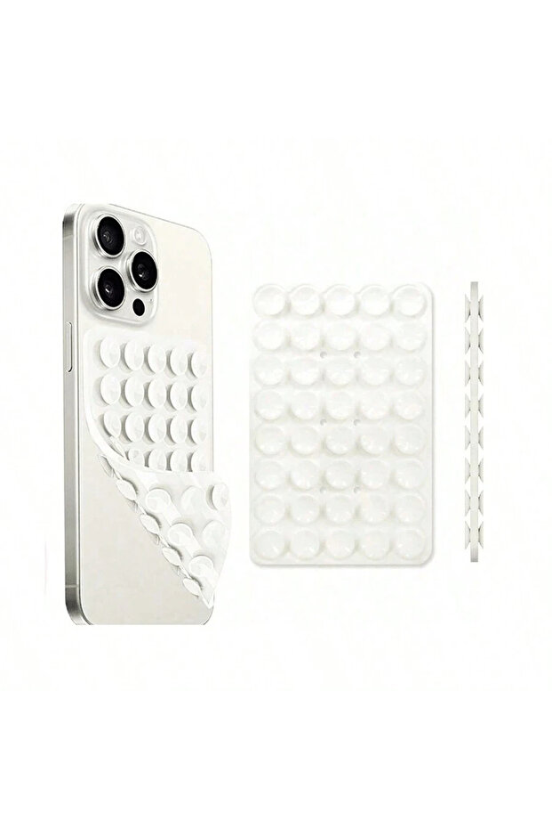 white Silicone Suction Cup Phone Mount Hands-Free Mobile Stand Airplane Travel Essential Compatible