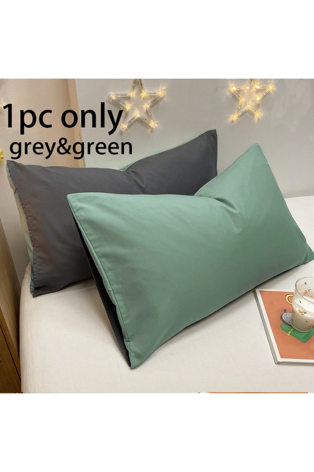 480*740mm green 1pc 100% Cotton brushed Color block Pillowcases , Super Soft and Cozy, Wrinkle, Fade