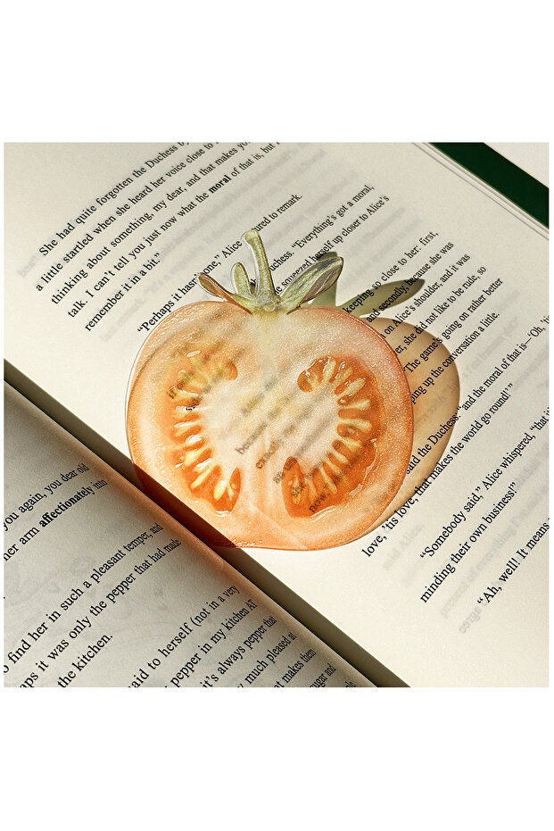 فاصل كتب بتصميم الطماطم، أكريليك شفاف أنيق، علامة قراءة، هدية للطلاب، بتصميم مقطوع يمنح شعورًا فاخرًا