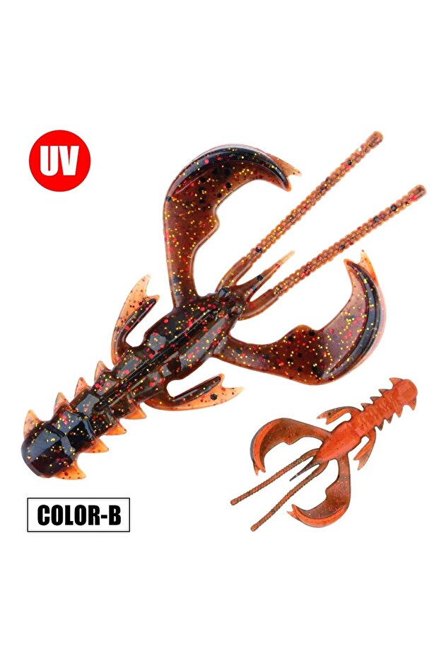 6.5cm 10pcs per Box Color-B Spinpoler Agile Shrimp Soft Bait Fishing Lure TPR Floating Salted UV Act