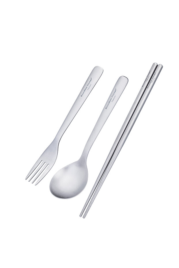 Ti1071T Boundless Voyage Titanium Flatware Camping Ultralight Cutlery Spoon Fork Chopsticks Set Port