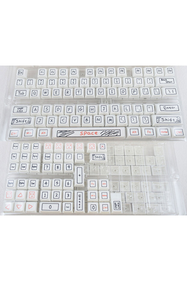 عبوة من أغطية المفاتيح من نوع Graffiti Keycaps XDA Profile PBT Keycaps 125 Keys للوحة المفاتيح الميكانيكية Mx Switch