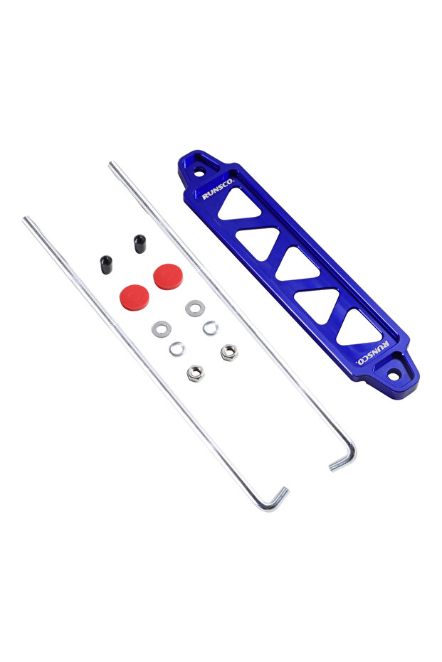 Blue Aluminum Car Battery Fasten Bracket Holder Battery Tie Down Brace Kit 190mm Red Blue Black Silv