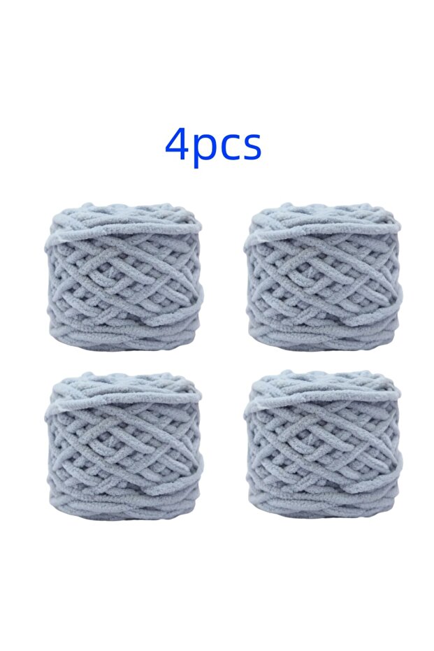 21-4pcs 100g/ball Chenille Knitting Yarn Soft Ice Strip Line Cotton Yarn DIY Wool Yarn for Hand Knit