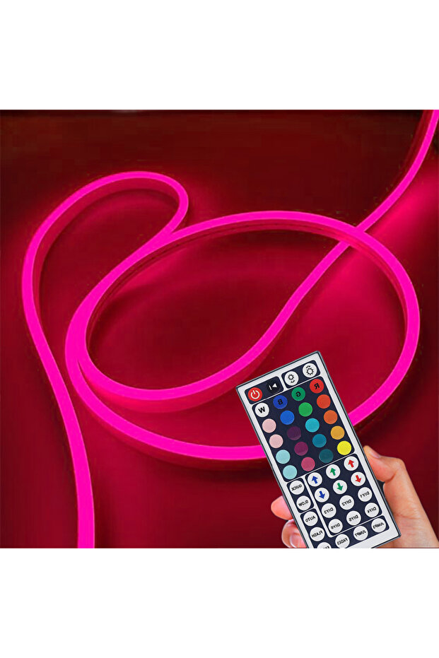 5m Blue Neon Rope Light with 44keys Remote Control, USB LED Neon, 5V Flexible LED Strip Lights Color