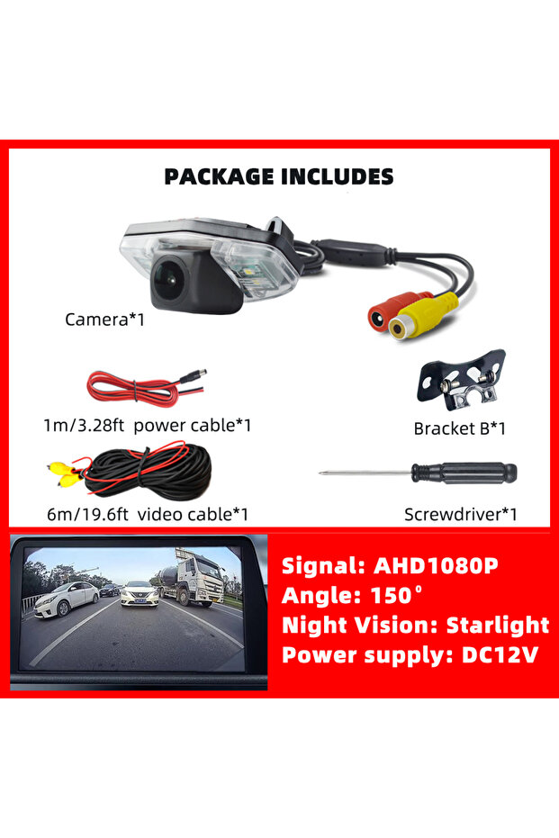 كاميرا الرؤية الخلفية AHD1080P Starlight Night Backup Cam AHD1080P أو 720P CVBS لهوندا بايلوت A